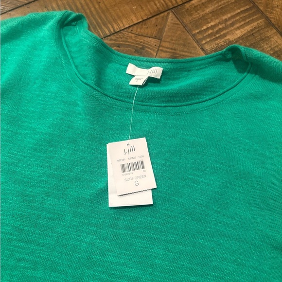 J. Jill NWT Surf Green Long Sleeve Tee. Linen cotton blend. Size small - Picture 11 of 13